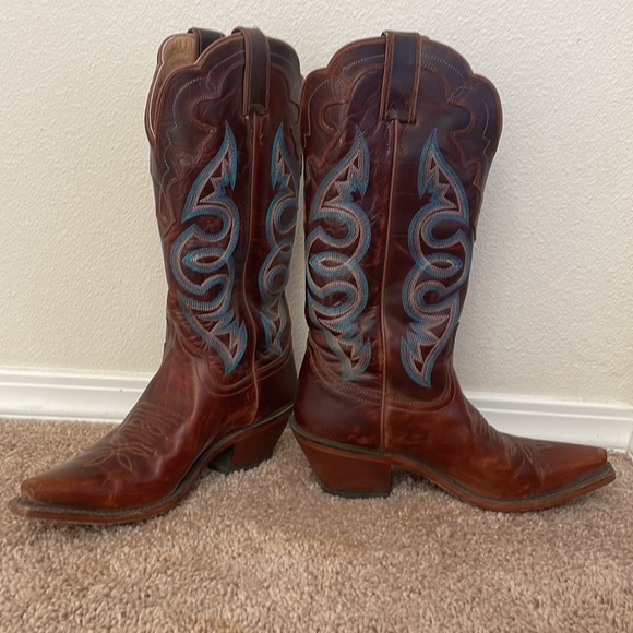Justin Torino Saddle Western Cowboy Boots (style L4331) - Picture 5 of 9